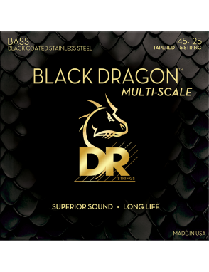 DR BLACK DRAGON™ 45-125 Multi-Escala Cuerdas Bajo Eléctrico 5 Cuerdas Recubiertas