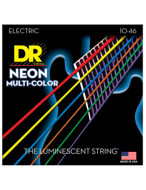DR NEON™ Multi-Color 10-46 Cuerdas Guitarra Eléctrica Medium