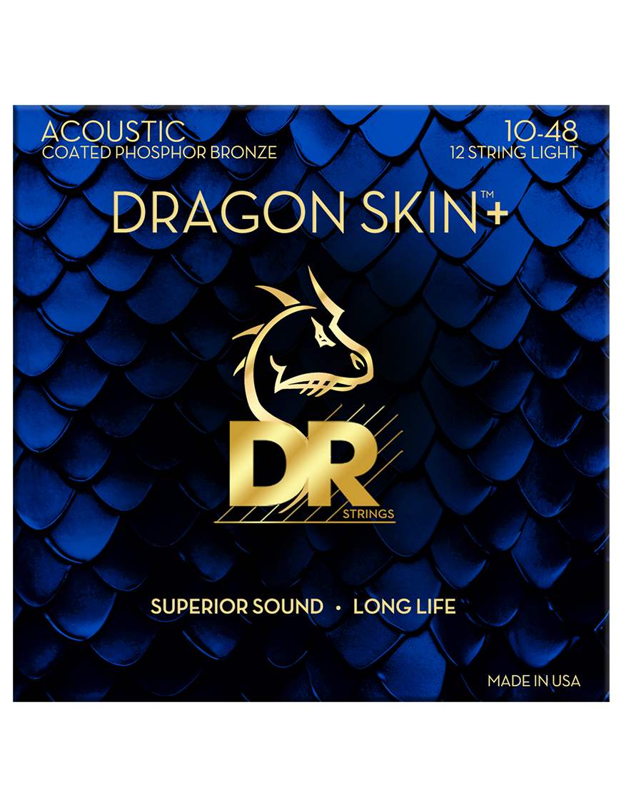 DR DRAGON SKIN+™ 10/12 Cuerdas Guitarra Acústica 12 Cuerdas Phosphor Bronze Recubiertas