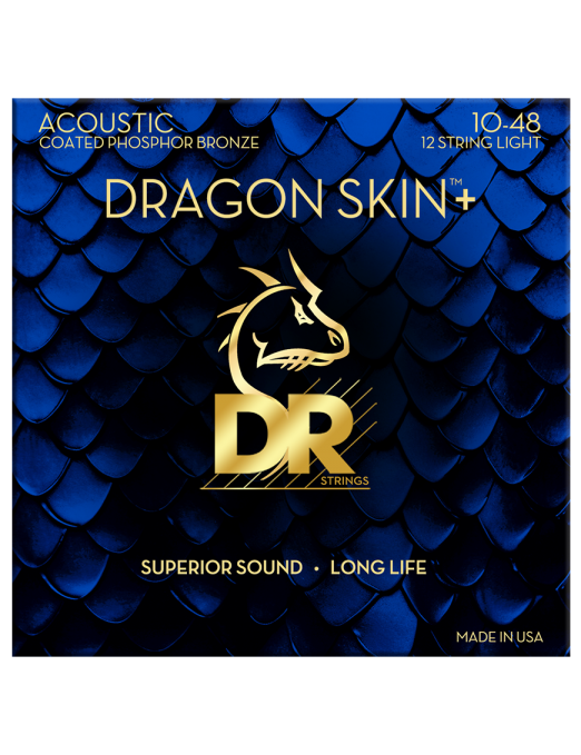 DR DRAGON SKIN+™ 10/12 Cuerdas Guitarra Acústica 12 Cuerdas Phosphor Bronze Recubiertas