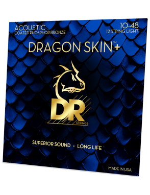DR DRAGON SKIN+™ 10/12 Cuerdas Guitarra Acústica 12 Cuerdas Phosphor Bronze Recubiertas