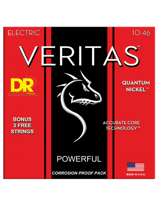 DR VERITAS 10-46 Cuerdas Guitarra Eléctrica Medium Extra: 3 Cuerdas