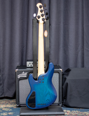 FGN® Mighty Jazz ASH DEM JMJ5 Bajo Eléctrico 5 Cuerdas Capsulas Bartolini Funda | S Blue Burst