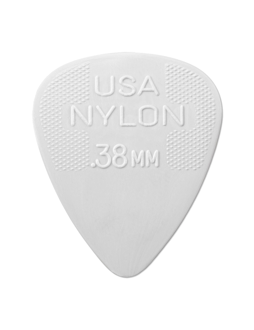 Dunlop® 44 Nylon Standard Uñetas Calibre: .38mm Blanco | 12 Unidades