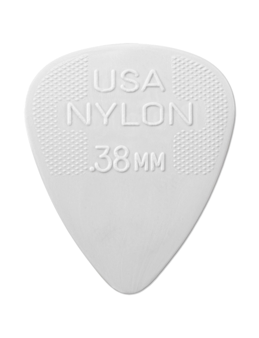 Dunlop® 44 Nylon Standard Uñetas Calibre: .38mm Blanco | 12 Unidades