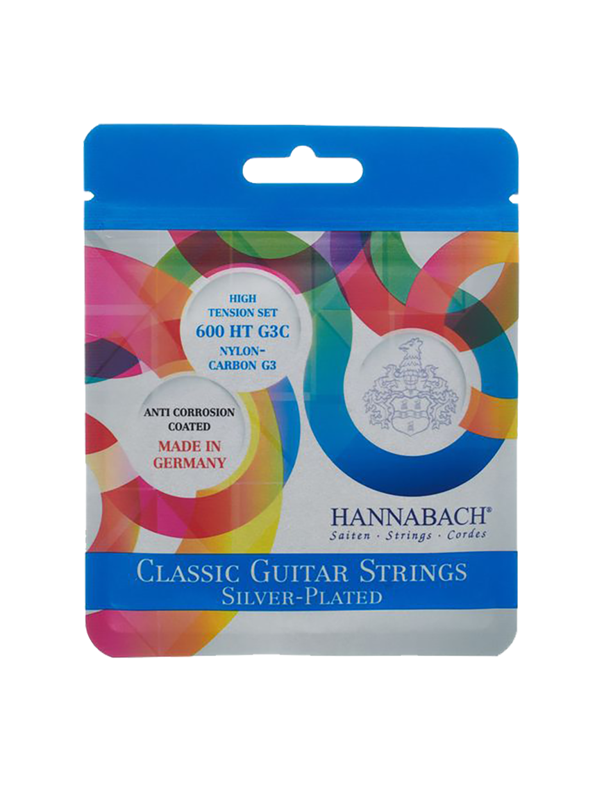 HANNABACH® 600HT G3C Carbono Cuerdas Guitarra Clásica Nylon Tensión Alta