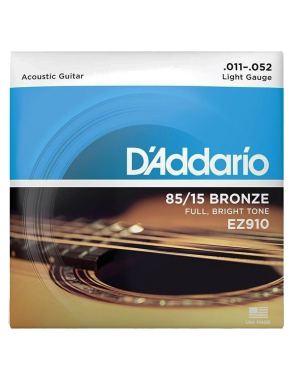 D'Addario EZ910 11-52 Cuerdas Guitarra Acústica 85/15 Bronze