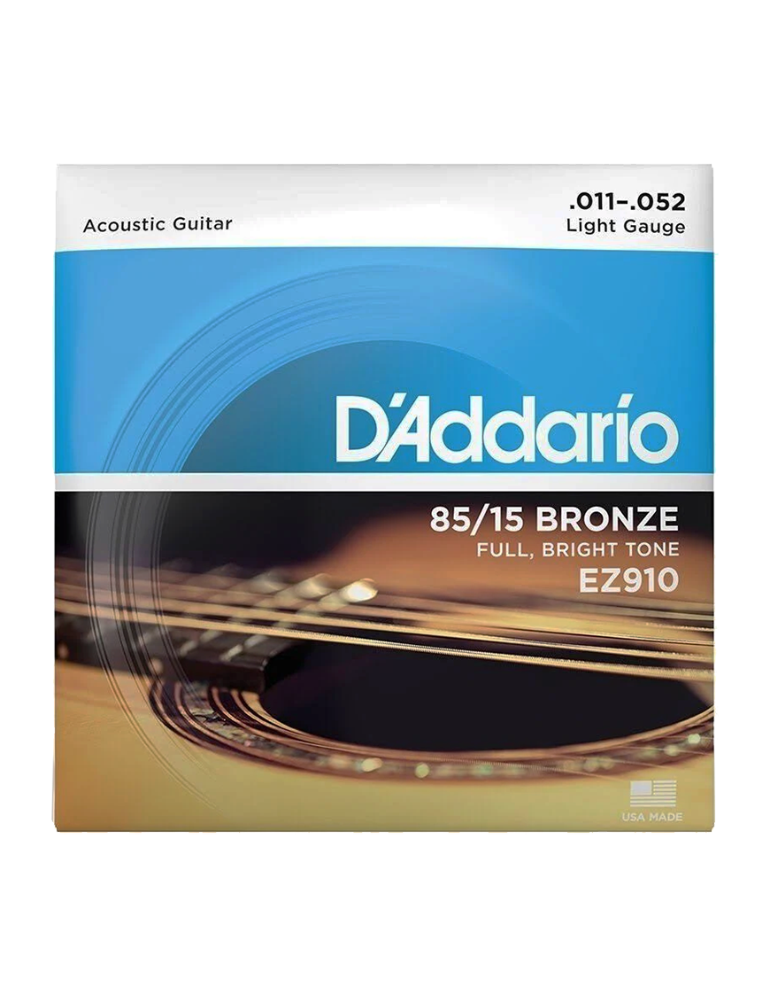 D'Addario EZ910 11-52 Cuerdas Guitarra Acústica 85/15 Bronze