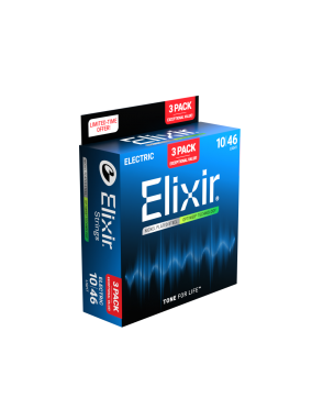 Elixir® 16552 10-46 OPTIWEB® 3Pack Cuerdas Guitarra Eléctrica Recubiertas Light Nickel Plated Steel