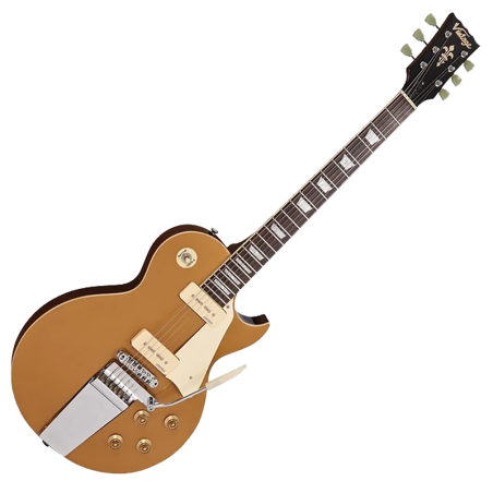 Vintage® V100 Midge Ure Signature Guitarra Eléctrica Les Paul® | Gold Top