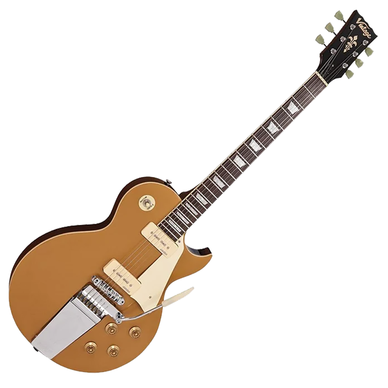 Vintage® V100 Midge Ure Signature Guitarra Eléctrica Les Paul® | Gold Top