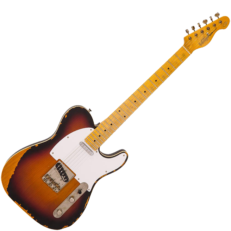 Vintage® V59 Gastada Guitarra Eléctrica Tele® | Sunburst