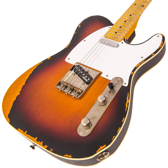 Vintage® V59 Gastada Guitarra Eléctrica Tele® | Sunburst