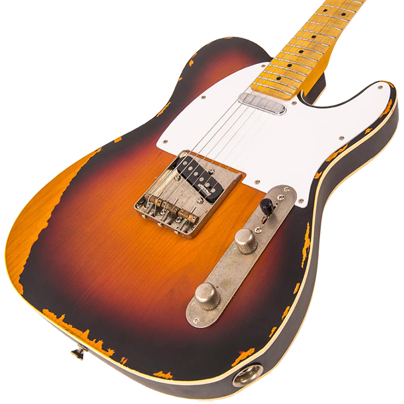 Vintage® V59 Gastada Guitarra Eléctrica Tele® | Sunburst