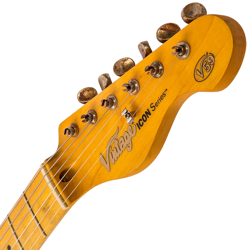 Vintage® V59 Gastada Guitarra Eléctrica Tele® | Sunburst