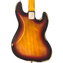 Vintage® V74 Gastado Bajo Eléctrico Zurdo Fretless JB Sunburst