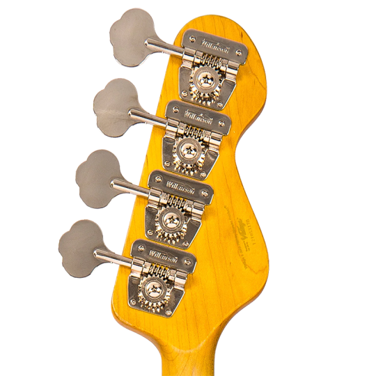 Vintage® V74 Gastado Bajo Eléctrico Zurdo Fretless JB Sunburst