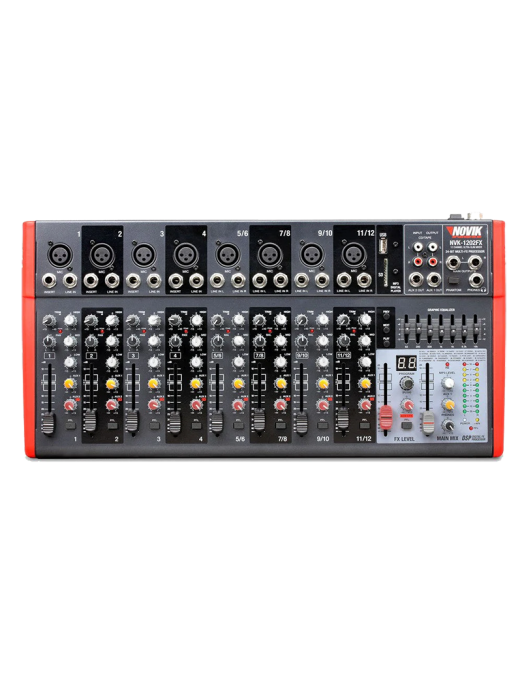 NOVIK® NVK-1202FX Mezclador Análogo 12 Canales DSP Efectos