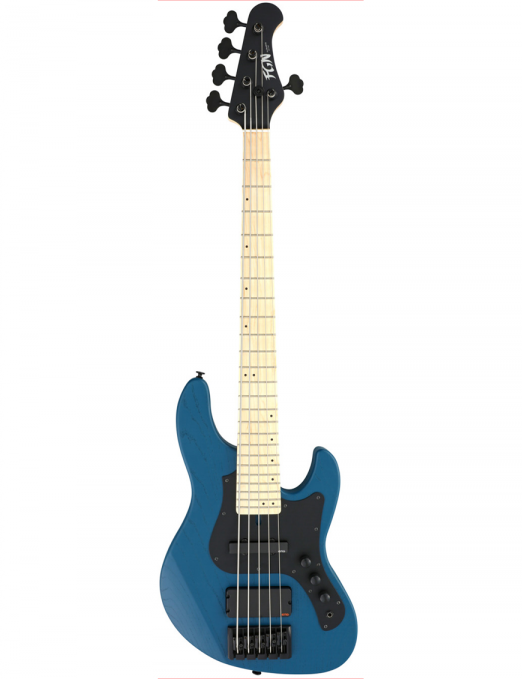 FGN® JMJ53 Mighty Jazz ASH-DE-M Bajo Eléctrico 5 Cuerdas Funda Premium | Open Pore Blue