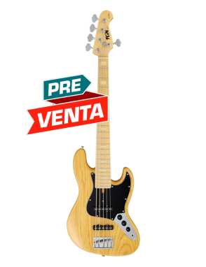 FGN® Neo Classic NJB100MBAHV Bajo Eléctrico 5 Cuerdas Funda | Vintage Natural