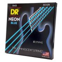 DR HI-DEF NEON™ Blue 30-125 Cuerdas Bajo Eléctrico 6 Cuerdas Medium | Azul