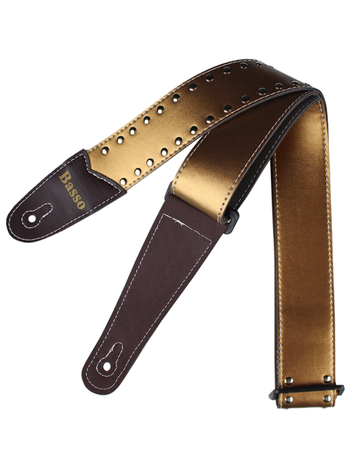 Basso® Chrome Spark Line Gold Correa Guitarra 5cm Largo: 145cm