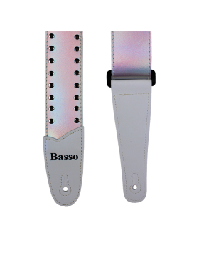 Basso® Chrome Spark Line Silver Correa Guitarra 5cm Largo: 145cm