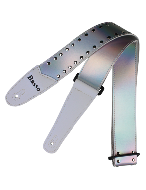 Basso® Chrome Spark Line Silver Correa Guitarra 5cm Largo: 145cm