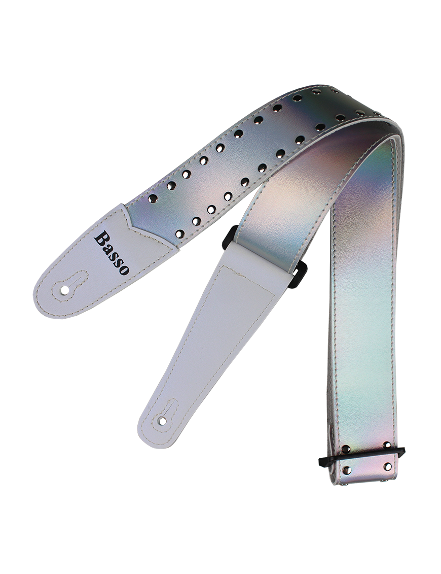 Basso® Chrome Spark Line Silver Correa Guitarra 5cm Largo: 145cm