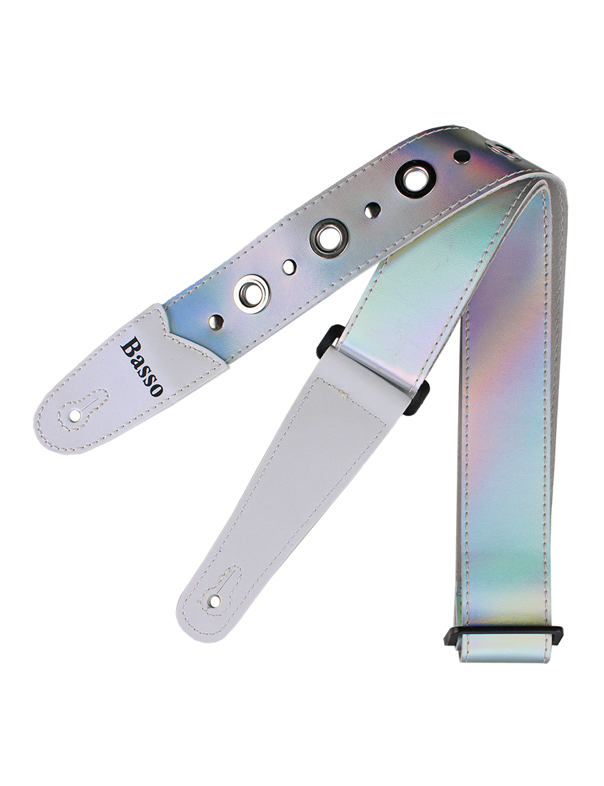 Basso® Chrome Urban Line Silver Correa Guitarra 5cm Largo: 145cm
