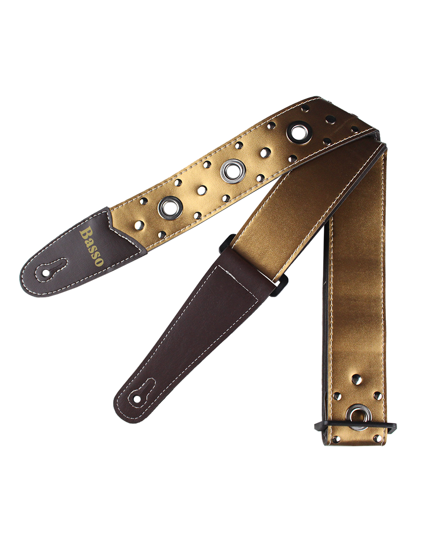 Basso® Chrome Urban Line Gold Correa Guitarra 5cm Largo: 145cm