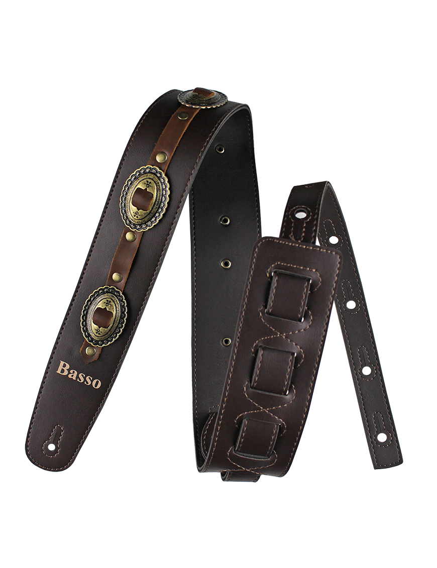 Basso® Country Brown Correa Guitarra/Bajo 6cm Largo: 145cm