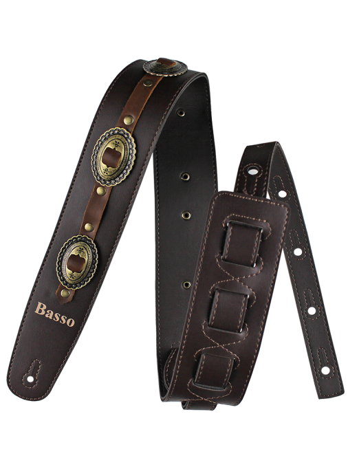 Basso® Country Brown Correa Guitarra/Bajo 6cm Largo: 145cm