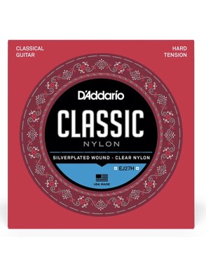 D'Addario EJ27N Cuerdas Guitarra Clásica Nylon Classic Tensión Alta 28.5 -44