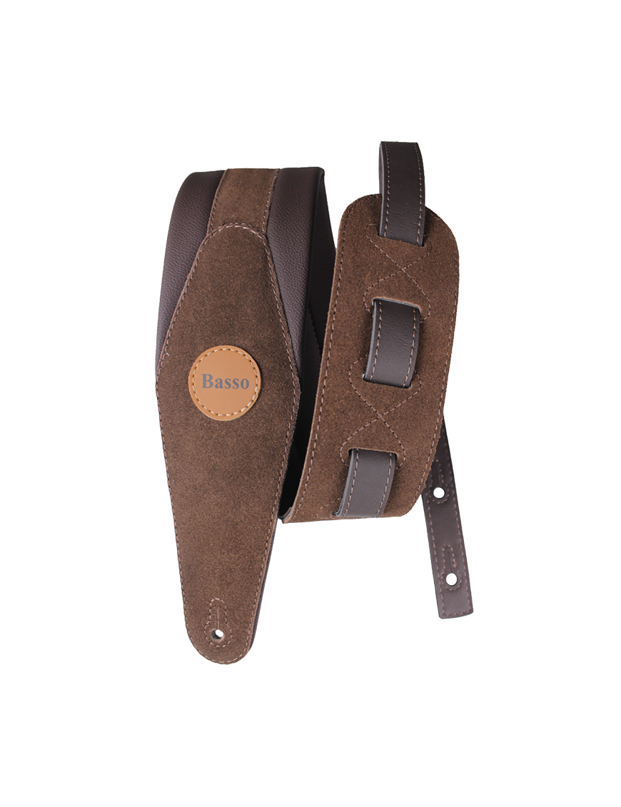 Basso® Original Gamuza Correa Bajo 9 cm Largo: 145cm Café