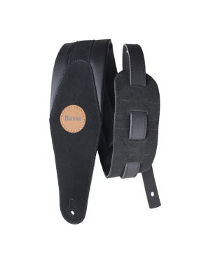 Basso® Original Gamuza Correa Bajo 9 cm Largo: 145cm Negro