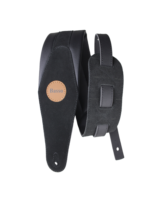 Basso® Original Gamuza Correa Bajo 9 cm Largo: 145cm Negro