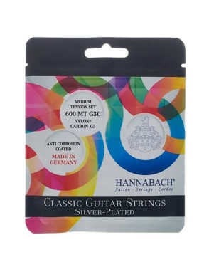 HANNABACH® 600MT G3C Carbono Cuerdas Guitarra Clásica Nylon Tensión Media