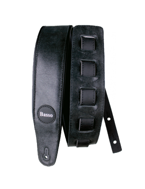 Basso® CLASSIC Black Correa Guitarra Cuero 7cm Largo: 145cm