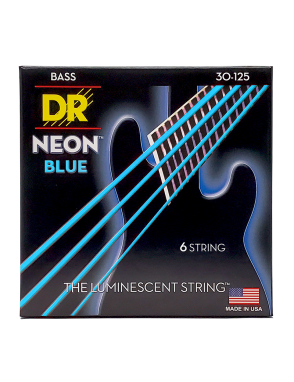 DR HI-DEF NEON Blue 30-125 Cuerdas Bajo Eléctrico 6 Cuerdas Medium | Azul