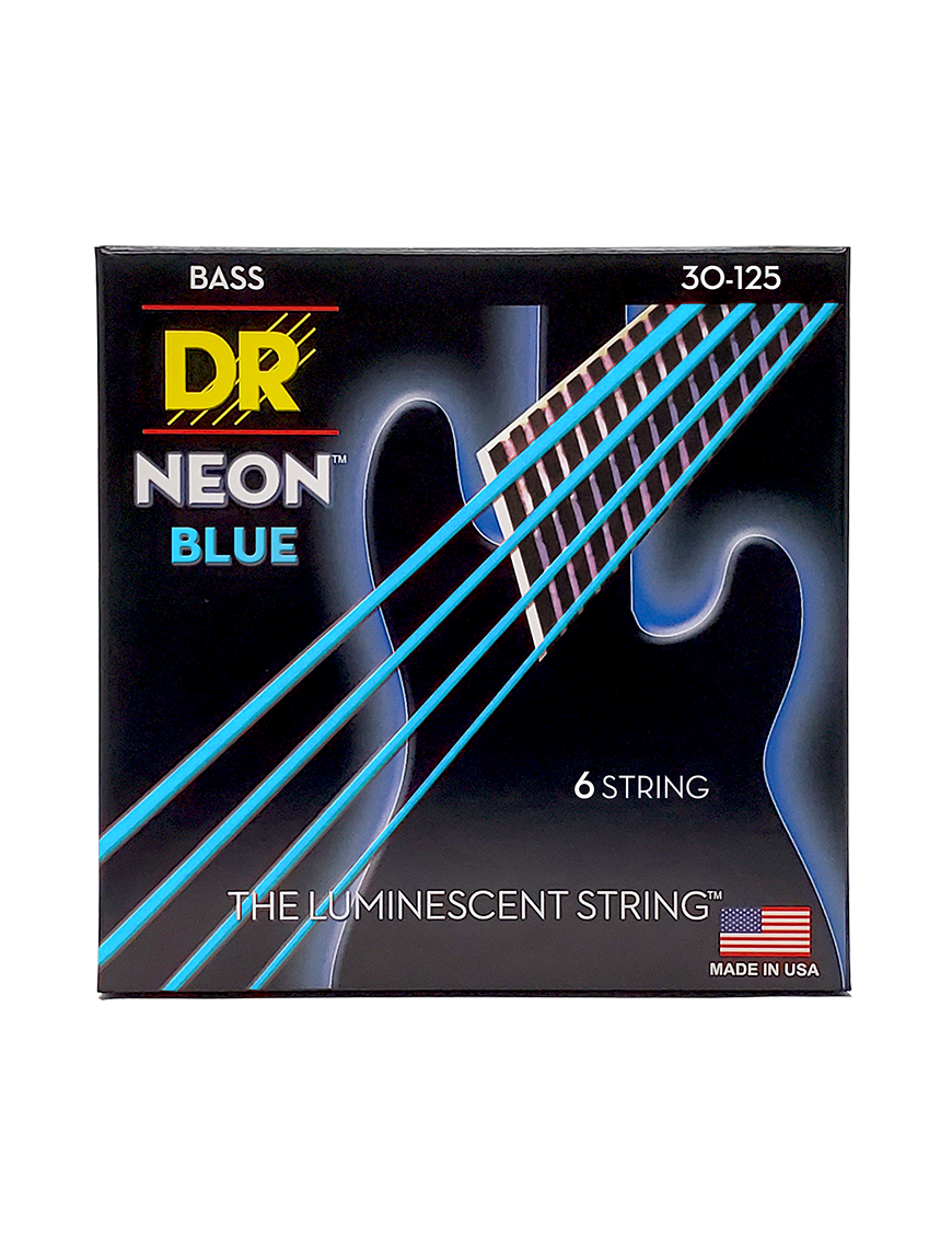 DR HI-DEF NEON Blue 30-125 Cuerdas Bajo Eléctrico 6 Cuerdas Medium | Azul