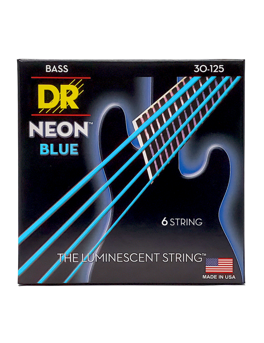 DR HI-DEF NEON Blue 30-125 Cuerdas Bajo Eléctrico 6 Cuerdas Medium | Azul