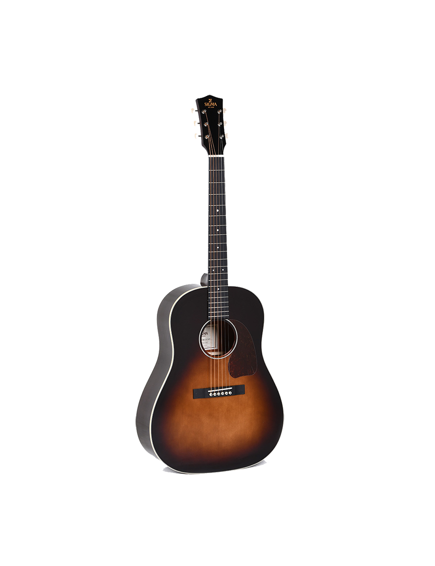 Sigma® JM-SG45 Sunburst Guitarra Dreadnought Slope Shoulder Electroacústica Fishman® Soft Case
