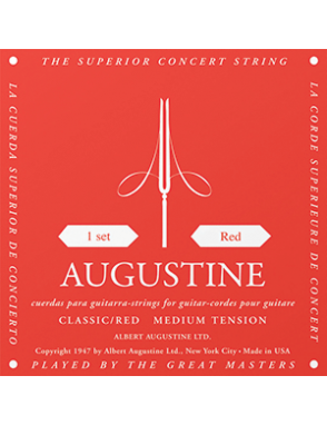 Augustine® Cuerdas Guitarra Clásica 6 Cuerdas Classic RED NYLON  Tensión Medium