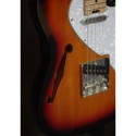 Aria® TEG-TL Guitarra Eléctrica Semi-Hollow Telecaster® Style | 3-Tone Sunburst