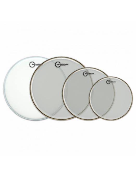 Aquarian Drumheads® Parche Set RSP2-A  RESPONSE 2™ Clear Set: RSP21x10"- RSP21x12"- RSP21x14"+TC1x14"